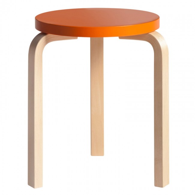ARTEK 알토 스툴 60 오렌지 - birch Artek Aalto stool 60  orange - birch 01201