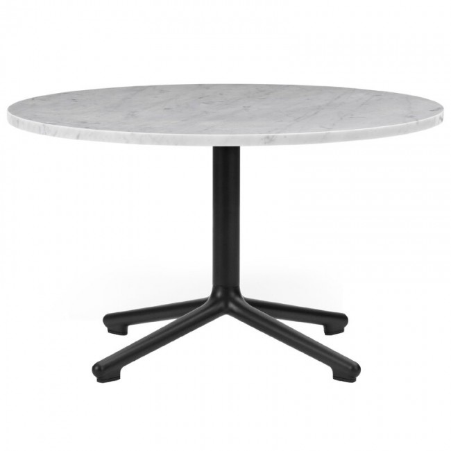 NORMANN COPENHAGEN 노만코펜하겐 루나R coffee 테이블 70 cm 블랙 aluminium - 화이트 marble NC604165