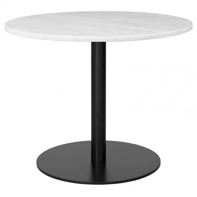 GUBI 구비 1.0 lounge 테이블 round 80 cm 블랙 - 화이트 marble GB10012505