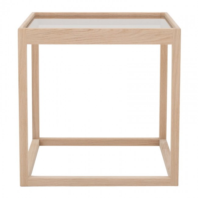 Klassik Studio Cube 테이블 soaped oak - 스모크 글라스 KS96500301-SO