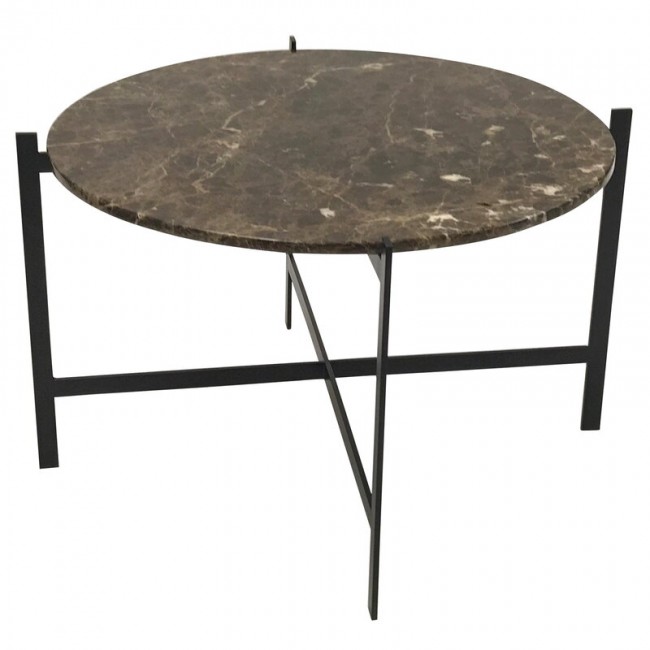 OX DENMARQ 옥스덴마크 Deck 테이블 80 cm brown marble - 블랙 OD-DECK-L-BR-BL