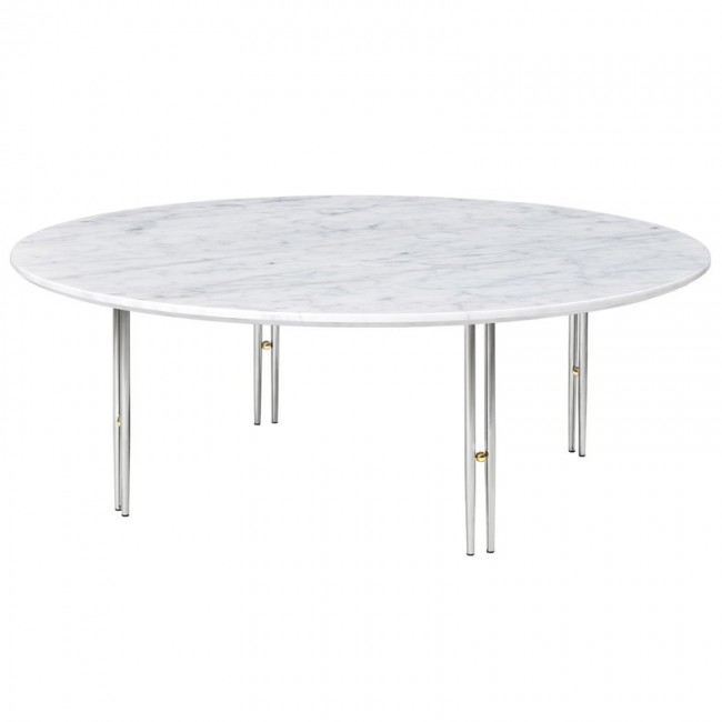 GUBI 구비 IOI coffee 테이블 100 cm 크롬 - 화이트 marble GB10037506
