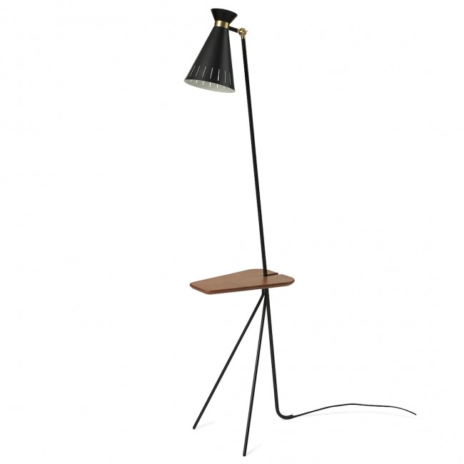 웜 노르딕 Cone 스탠드조명 플로어스탠드 With 테이블 블랙 Noir Warm Nordic Cone Floor Lamp With Table  Black Noir 07087