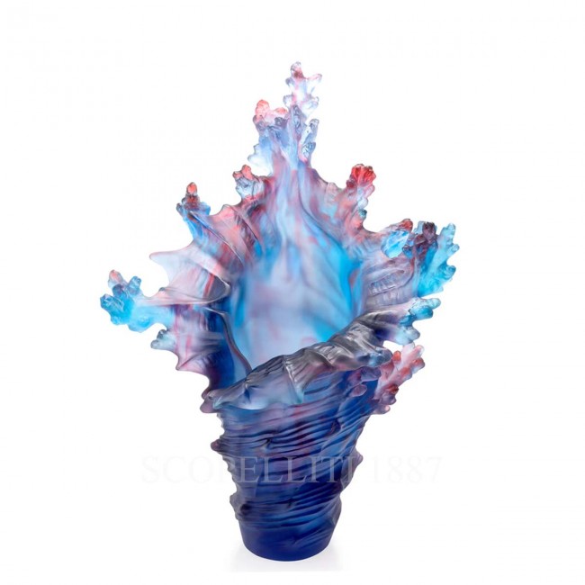 DAUM 크리스탈 화병 꽃병 Mer de Corail 라지 NUMBE레드 에디션 Daum Crystal Vase Mer de Corail Large Numbered Edition 02620