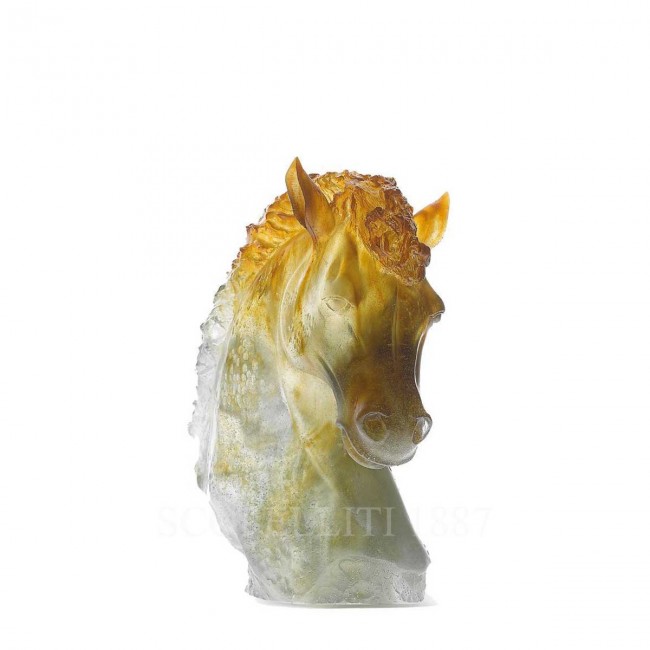 DAUM 크리스탈 Andalousian 홀스 Head Grey Amber Daum Crystal Andalousian Horse Head Grey Amber 02586