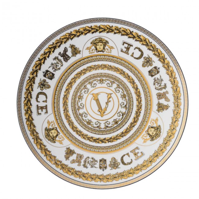 베르사체 Service 접시 33 cm Virtus Gala 화이트 Versace Service Plate 33 cm Virtus Gala White 02428