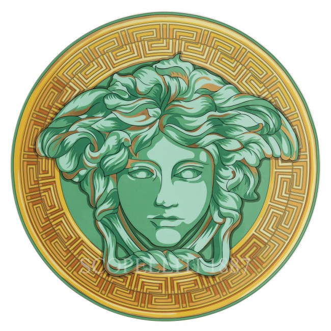베르사체 Presentation 접시 메두사 Amplified 그린 Coin Versace Presentation Plate Medusa Amplified Green Coin 02406