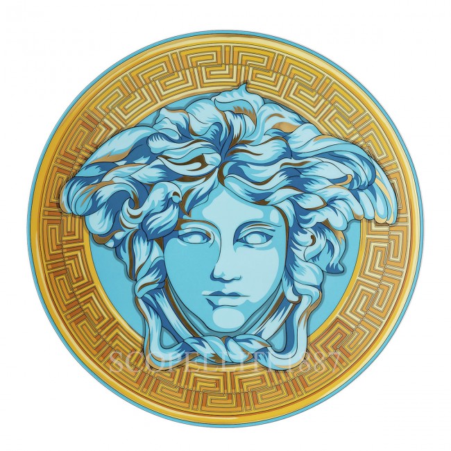 베르사체 Presentation 접시 메두사 Amplified 블루 Coin Versace Presentation Plate Medusa Amplified Blue Coin 02405