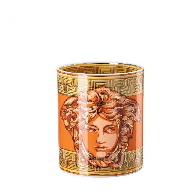 베르사체 화병 꽃병 18 cm 메두사 Amplified 오렌지 Coin Versace Vase 18 cm Medusa Amplified Orange Coin 02302
