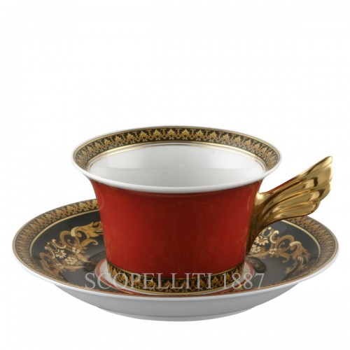 베르사체 gift set of 6 tea cups and 소서 메두사 Red Versace gift set of 6 tea cups and saucers Medusa Red 02076