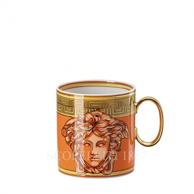 베르사체 머그 with handle 메두사 Amplified 오렌지 Coin Versace Mug with handle Medusa Amplified Orange Coin 01967