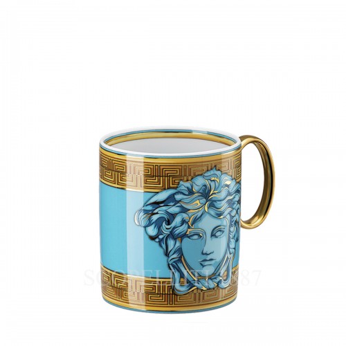 베르사체 머그 with handle 메두사 Amplified 블루 Coin Versace Mug with handle Medusa Amplified Blue Coin 01964