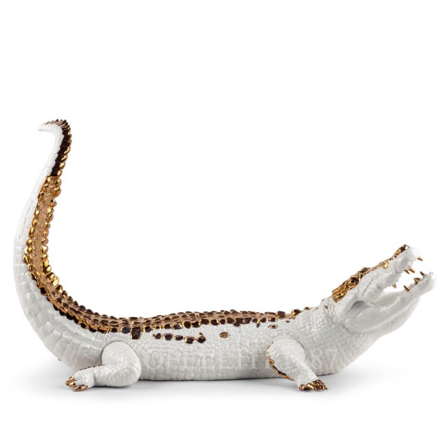 LLADROE 야드로 Crocodile Figurine 라지 LladrOE Lladro Crocodile Figurine Large 01926
