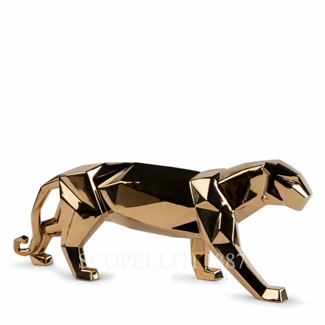 LLADROE NEW Panther Figurine 메탈릭 골드 LladrOE NEW Panther Figurine Metallic Gold 01916