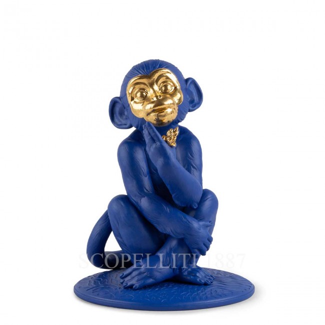 LLADROE Monkey Figurine 블루 리미티드 에디션 New LladrOE Monkey Figurine Blue Limited edition New 01914