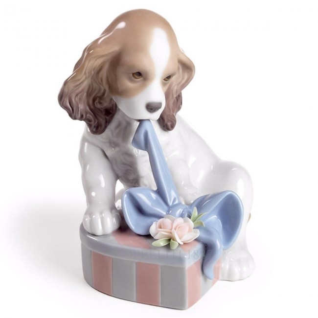 LLADROE Can’T Wait 도그 강아지 포셀린 Figurine LladrOE Can’T Wait Dog Porcelain Figurine 01895