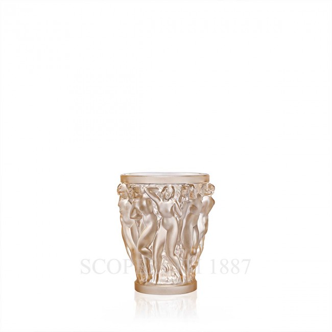 LALIQUE Bacchantes Small 크리스탈 화병 꽃병 골드 Luster Lalique Bacchantes Small Crystal Vase Gold Luster 01817