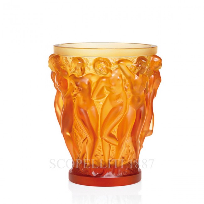 LALIQUE Bacchantes 화병 꽃병 NUMBE레드 에디션 Amber Lalique Bacchantes Vase Numbered Edition Amber 01806