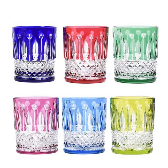 SAINT LOUIS Tommy Set of 6 Small Cylindrical 텀블러 Saint Louis Saint Louis Tommy Set of 6 Small Cylindrical Tumblers 01678