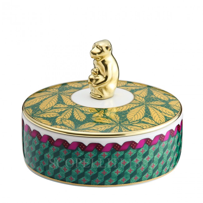 GINORI 1735 Ginori 토템 Monkey Round Box with 커버 Customizable Ginori 1735 Ginori Totem Monkey Round Box with Cover Customizable 01410