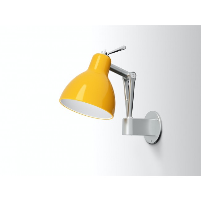 DESIGN OUTLET 로탈리아나 - LUXY W0 벽등 벽조명 - 옐로우 글로시 - 프레임 실버 DESIGN OUTLET ROTALIANA - LUXY W0 WALL LAMP - YELLOW GLOSSY - FRAME SILVER 16622