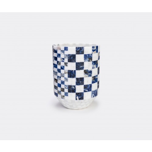 Manuel Coltri Hacker marble 화병 꽃병 라지 블루 Manuel Coltri Hacker marble vase  large  blue 01178