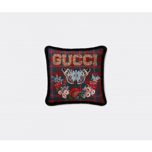 구찌 쿠션 블루 tartan Gucci Cushion  blue tartan 00258