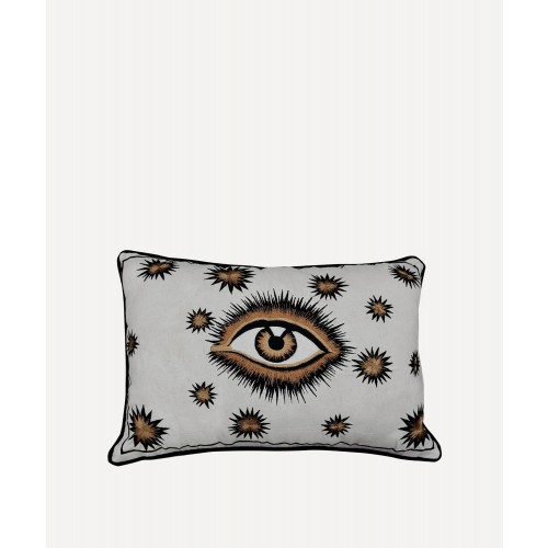 레 오토만 코튼 Hand-Embroidered Eye 쿠션 Les Ottomans Cotton Hand-Embroidered Eye Cushion 01375