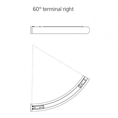 아르떼미데 Alphabet of Light 시스템 Suspension Curved Element 60° terminal right 화이트 ARTEMIDE Alphabet of Light System Suspension Curved Element 60°  terminal right White 36076