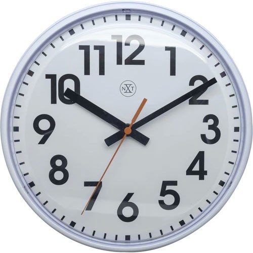 넥스타임 Peter 벽시계 26 cm 화이트 NeXtime Peter Wall Clock 26 cm  White 08446