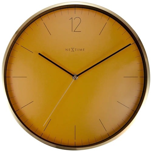 넥스타임 Essential 골드 벽시계 34 cm 옐로우 NeXtime Essential Gold Wall Clock 34 cm  Yellow 08443