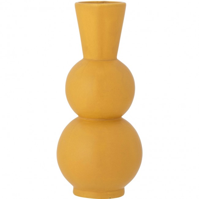 블루밍빌 Taj 화병 꽃병 스톤웨어 22 cm 옐로우 Bloomingville Taj Vase Stoneware 22 cm  Yellow 08273