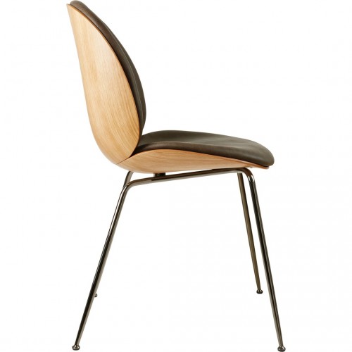 구비 BE이티엘E 3D Veneer 체어 의자 Oak/ 소프트 레더 Grey GUBI Beetle 3D Veneer Chair  Oak/ Soft Leather Grey 07953
