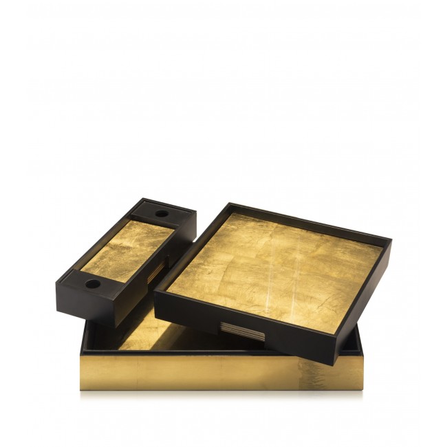 포쉬 트레이딩 컴퍼니 골드 Leaf Matbox (Set of 8) Posh Trading Company Gold Leaf Matbox (Set of 8) 06099