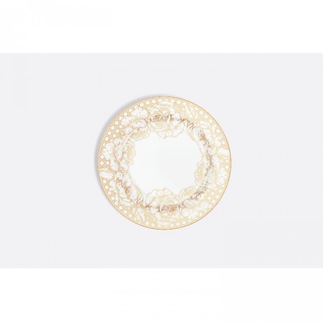 디올 CANNAGE & 로즈 디저트접시 IN 골드 DIOR CANNAGE & ROSES DESSERT PLATE IN GOLD 00495