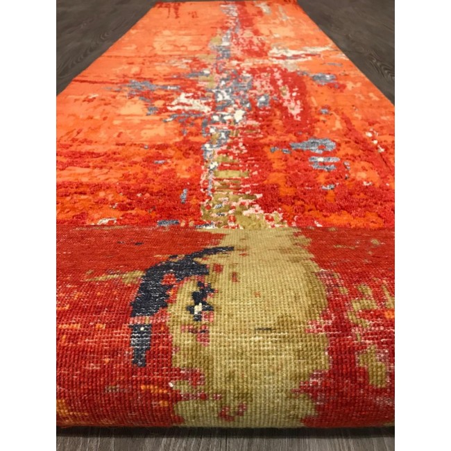IKT Handmade Indian Pasillera 울 & 실크 Carpet with 리플렉TION of New York City by 28184