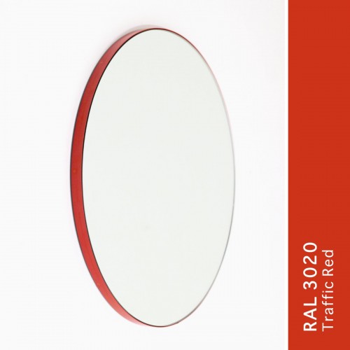 Alguacil & Perkoff Ltd 미디움 Round 실버 Tinted Orbis 거울 with Red 프레임 by 25634