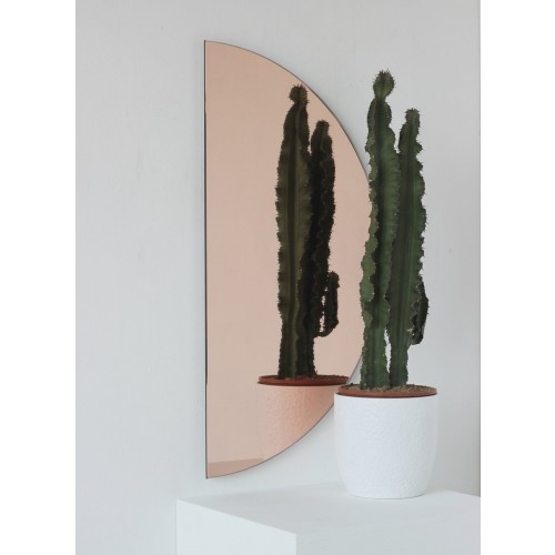 Alguacil & Perkoff Ltd 루나 Half 문 로즈 골드 Peach Tinted 프레임LESS Modern 거울 미디움 by 25508