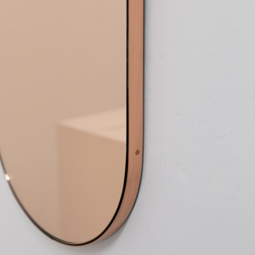 Alguacil & Perkoff Ltd Capsula Capsule Shaped 로즈 골드 Contemporary 거울 with A 코퍼 프레임 by 25448