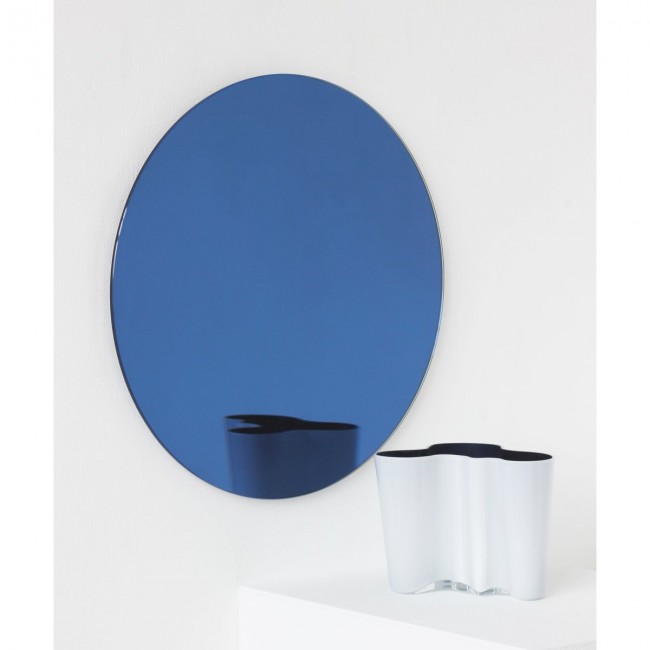 Alguacil & Perkoff Ltd. Orbis 블루 Tinted Round Bespoke 프레임LESS 거울 - 미디움 by LTD 25059
