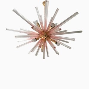 Made Murano Glass 핑크 그라디언트 글라스 오발 Triedro Sputnik 샹들리에 fro. 19560