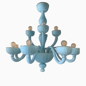 Simoeng Matte LIGHT-블루 Murano Style 글라스 샹들리에 fro. 18116