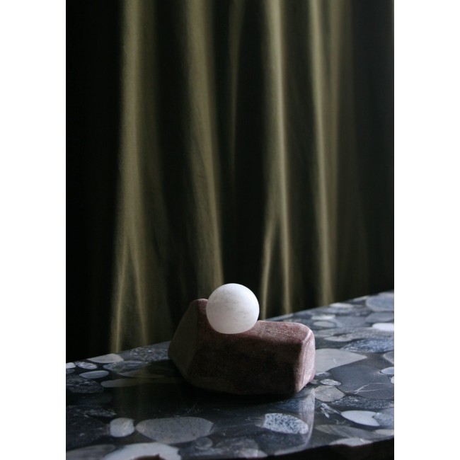 Krzywda Marble and Alabaster SM-00 Sculptural Lamp with 스피어 Diffuser by Edouard Sankowski for 17962