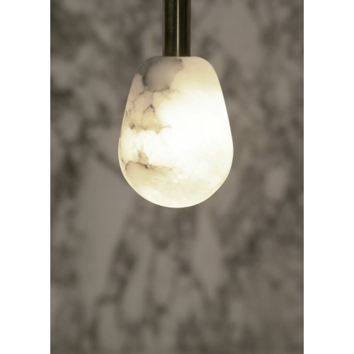 Krzywda Marble and Alabaster SM-00 Sculptural Lamp with Tear Diffuser by Edouard Sankowski for 17960
