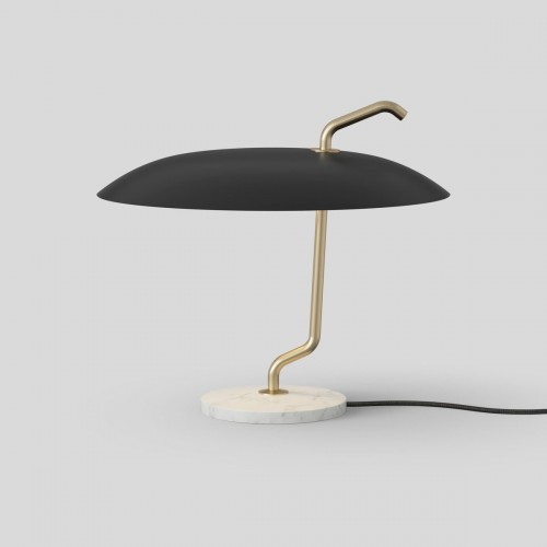 Gino Sarfatti (Designer)   에스텝 (Manufacturer) 모델 537 Lamp with 브라스 Structure and 블랙 리플렉TOR by for 16079