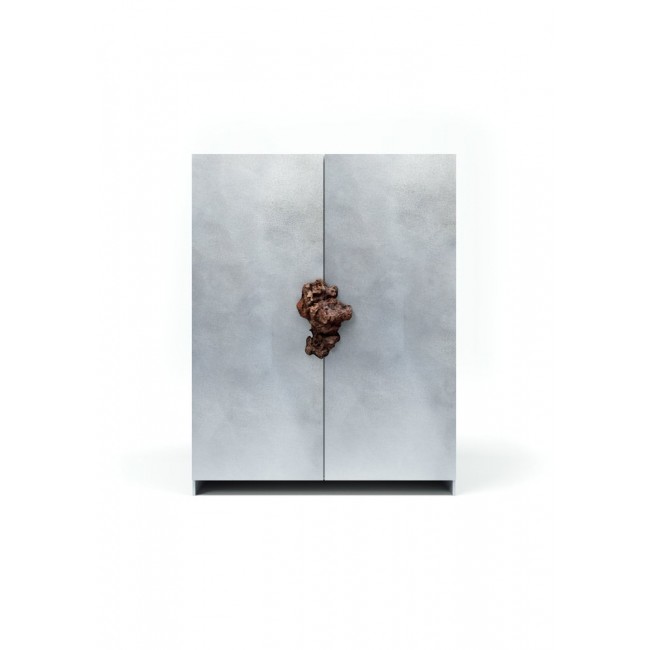 Pierre De Valck Oxidized and Waxed 알루미늄 Cabinet with Lava Stone by 14176
