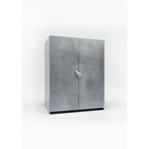 Pierre De Valck Oxidized and Waxed 알루미늄 Cabinet with Pyrite Stone by 14171