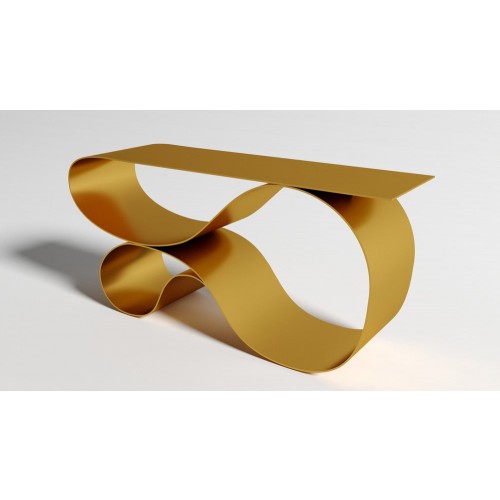 Neal Aronowitz Whorl 콘솔 in 골드 Powder Coated 알루미늄 by 13667