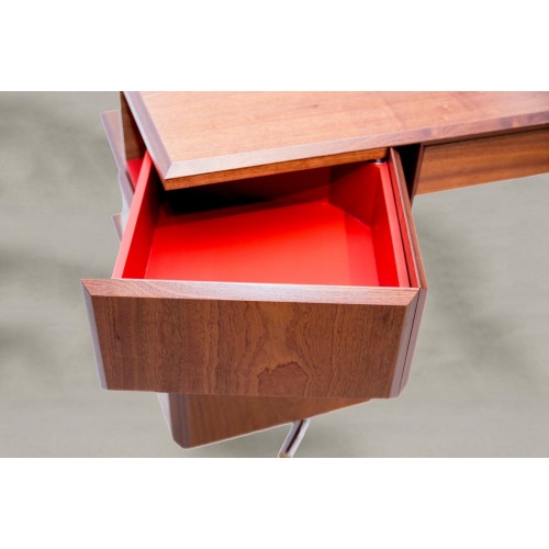 PH Furniture & Pianos Office Desk 크롬 마호가니 Venee Red 사틴 Matte Solid Wood Edges 13260
