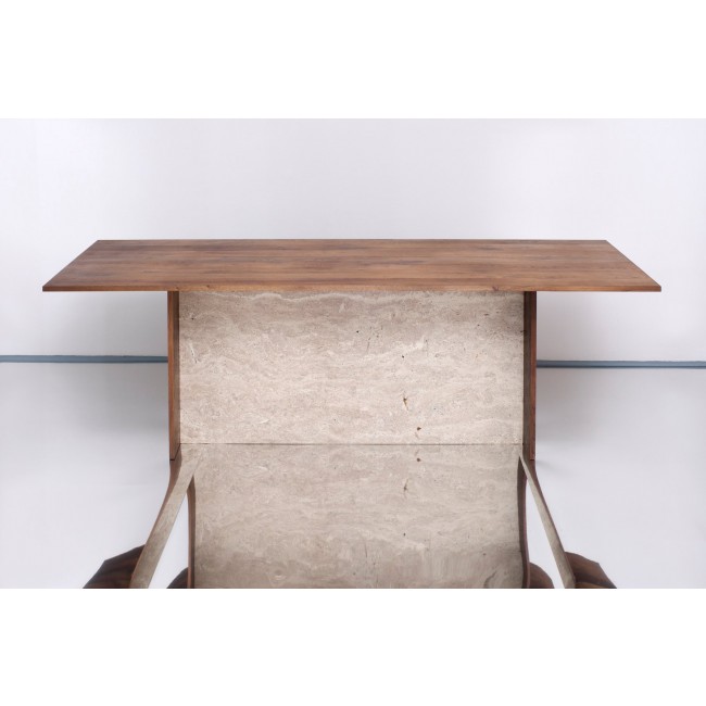 Johanenlies ADITI 테이블 in Travertin and Recycled Oak by 13155